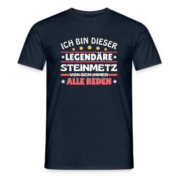 Ich bin dieser legendäre Steinmetz - Männer T-Shirt - Navy - Vorne - AI Model Male 178 light (178cm)