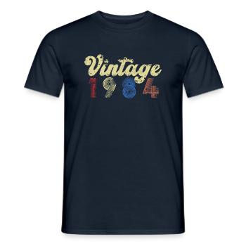 Vintage 1984 - T-shirt homme - marine - Devant - AI Model Male 178 light (178cm)