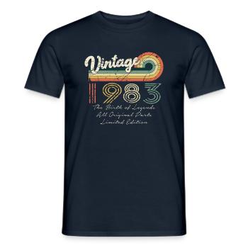 Awesome since 1983 Anniversary 1983 Vintage 198 - Men's T-Shirt - navy - Front - AI Model Male 178 light (178cm)