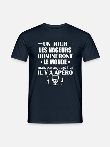 Un jour les nageurs domineront le monde, noël - T-shirt homme - marine