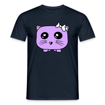 Girl Cat Pretty Bow Little Hamster Woman - Men's T-Shirt - navy - Front - AI Model Male 178 light (178cm)