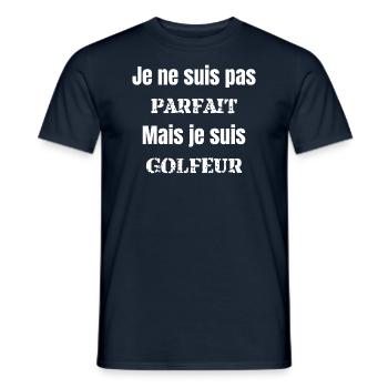 je ne suis pas parfait mais je suis golfeur - T-shirt homme - marine - Devant - AI Model Male 178 light (178cm)