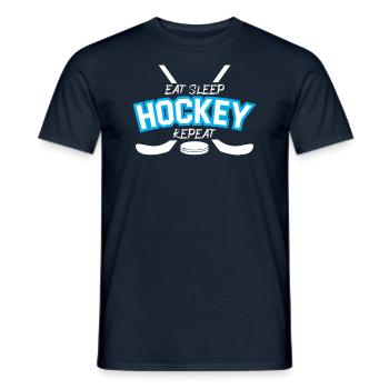 Manger dormir Hockey Répéter - T-shirt homme - marine - Devant - AI Model Male 178 light (178cm)