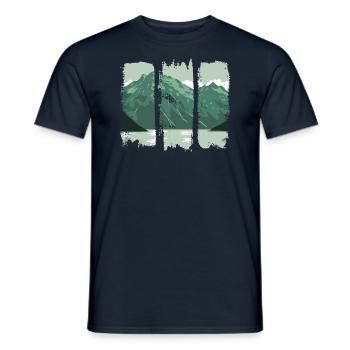 Mountains and Nature – Outdoor Lover Design - Men's T-Shirt - navy - Front - AI Model Male 178 light (178cm)