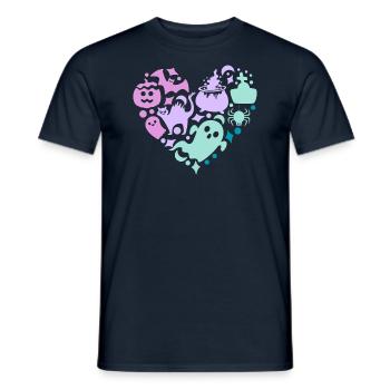 Halloween Herz - Männer T-Shirt - Navy - Vorne - AI Model Male 178 light (178cm)