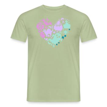 Halloween Herz - Männer T-Shirt - Sage - Vorne - AI Model Male 178 light (178cm)