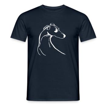 Lévrier italien blanc - T-shirt homme - marine - Devant - AI Model Male 178 light (178cm)