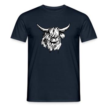 Highlander écossais 03 noir et blanc - T-shirt homme - marine - Devant - AI Model Male 178 light (178cm)