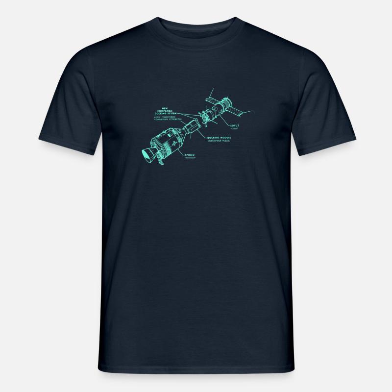 Espace rétro rendevouz Illustration spatiale - T-shirt homme - marine