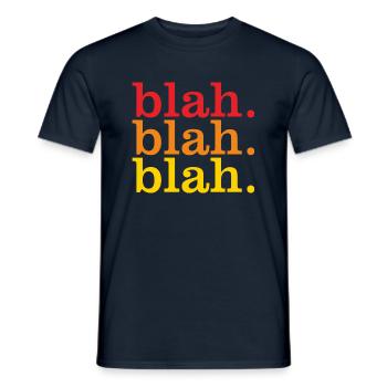 bla bla bla - T-shirt homme - marine - Devant - AI Model Male 178 light (178cm)