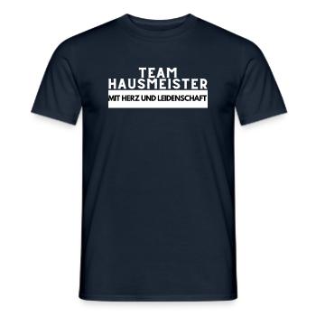 Team Hausmeister mit Herz und Leidenschaft - Männer T-Shirt - Navy - Vorne - AI Model Male 178 light (178cm)