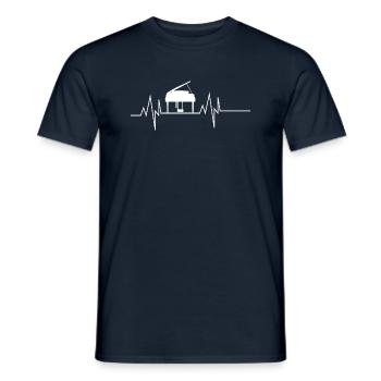 Klavier Heartbeat - Männer T-Shirt - Navy - Vorne - AI Model Male 178 light (178cm)
