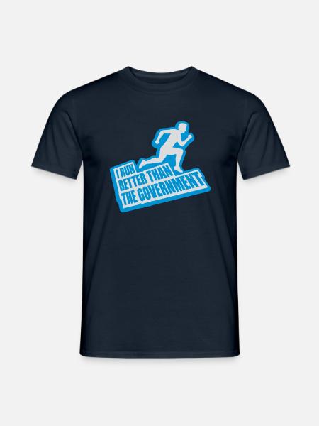 run better than government - Men's T-Shirt - navy