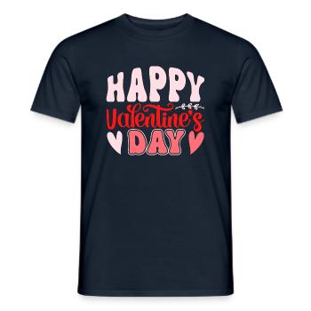 Happy Valentines Day - Men's T-Shirt - navy - Front - AI Model Male 178 light (178cm)