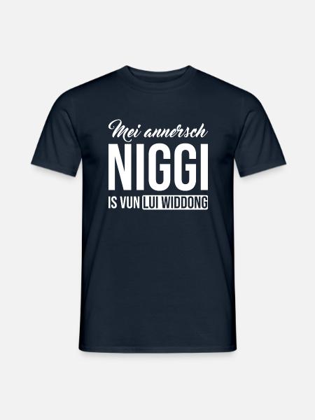 Erzgebirge Spruch tshirt Niggi - Männer T-Shirt - Navy