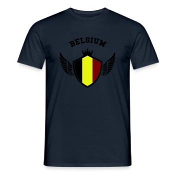 belgium wappen - Männer T-Shirt - Navy - Vorne - AI Model Male 178 light (178cm)