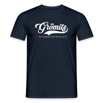 Grömitz Koordinaten - Männer T-Shirt - Navy - Vorne - AI Model Male 178 light (178cm)