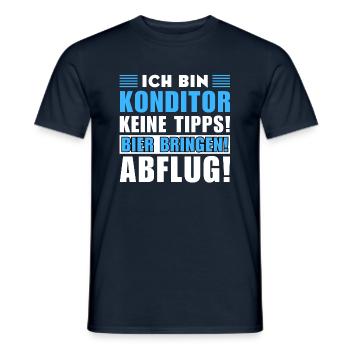 Ich bin Konditor - Keine Tipps! Bier bringen - Männer T-Shirt - Navy - Vorne - AI Model Male 178 light (178cm)