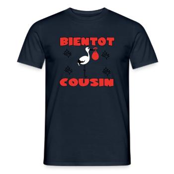 BIENTOT COUSIN - T-shirt homme - marine - Devant - AI Model Male 178 light (178cm)