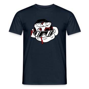 Triste DJ Zombie Horreur Halloween Chef de fête - T-shirt homme - marine - Devant - AI Model Male 178 light (178cm)