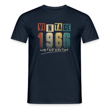 1966 Vintage 1966 né en 1966 anniversaire. Année 2 - T-shirt homme - marine - Devant - AI Model Male 178 light (178cm)