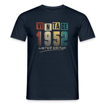 1952 Vintage 1952 Born in 1952 Birthday. Year 2 - Men's T-Shirt - navy - Front - AI Model Male 178 light (178cm)