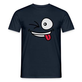 crazy_grin_face - T-shirt homme - marine - Devant - AI Model Male 178 light (178cm)