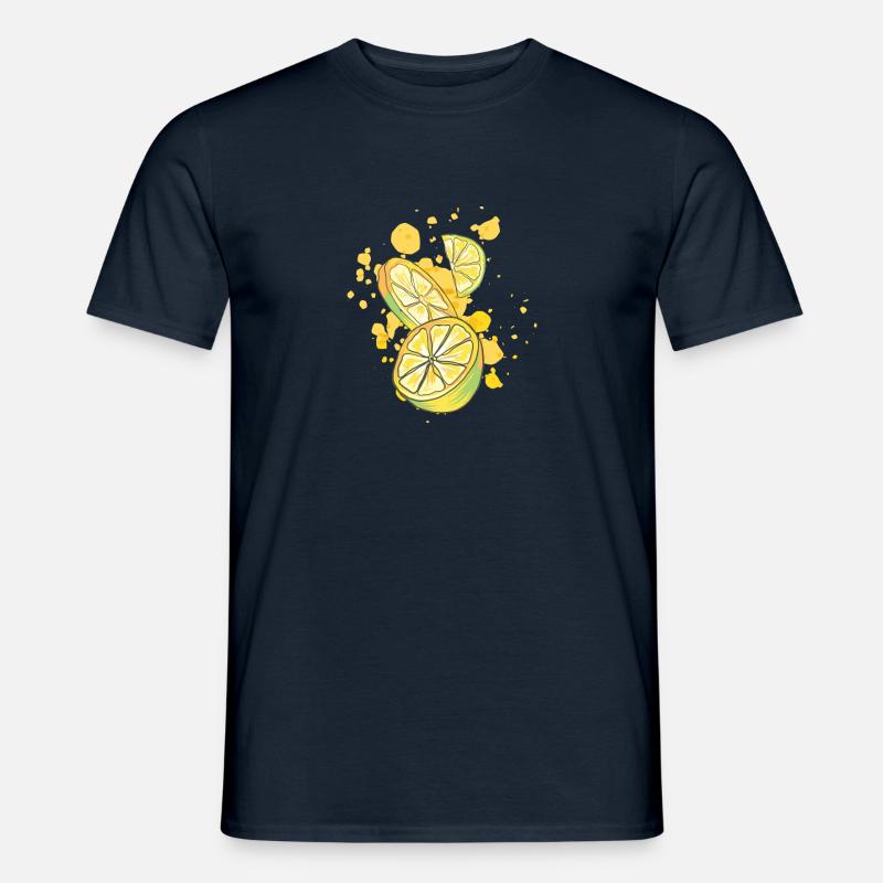 Lemon - Zitronen - Früchte - Zitrus - Männer T-Shirt - Navy