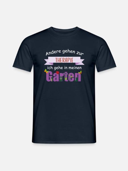 andere gehen zur therapie typo weiß - Männer T-Shirt - Navy