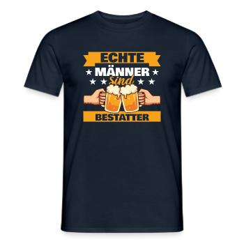 Echte Männer sind Bestatter - Männer T-Shirt - Navy - Vorne - AI Model Male 178 light (178cm)