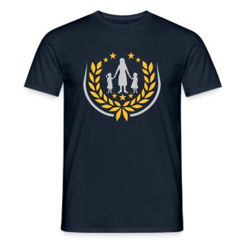 2 daughters mother laurel wreath - Men's T-Shirt - navy - Front - AI Model Male 178 light (178cm)