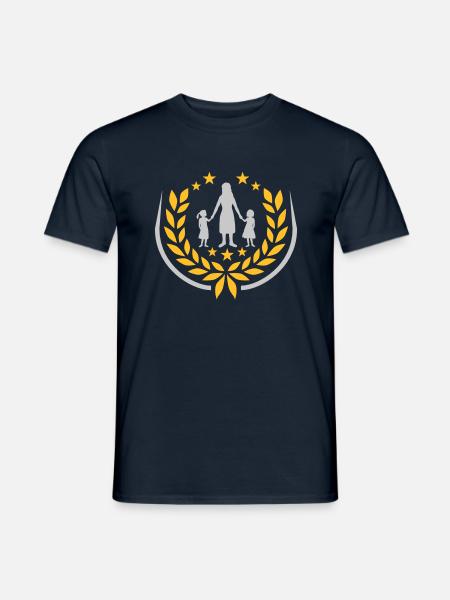 2 Töchter Mutter Lorbeerkranz - Männer T-Shirt - Navy