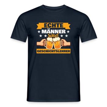 Echte Männer sind Geschichtslehrer - Männer T-Shirt - Navy - Vorne - AI Model Male 178 light (178cm)