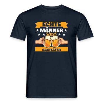Echte Männer sind Sanitäter - Männer T-Shirt - Navy - Vorne - AI Model Male 178 light (178cm)