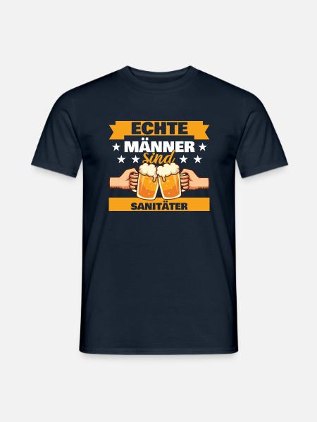 Echte Männer sind Sanitäter - Männer T-Shirt - Navy