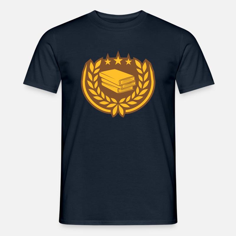 Books Stack Stars Laurel Wreath - Men’s T-shirt - navy