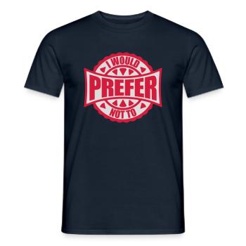 I prefer not to - Men's T-Shirt - navy - Front - AI Model Male 178 light (178cm)