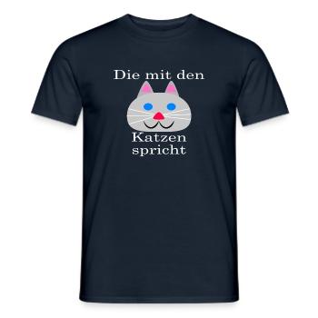Die mit den Katzen spricht - Männer T-Shirt - Navy - Vorne - AI Model Male 178 light (178cm)