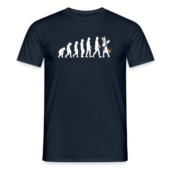 Evolution Einhorn das ist die Geschichte - Männer T-Shirt - Navy - Vorne - AI Model Male 178 light (178cm)