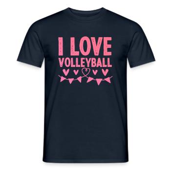I love volleyball - Men's T-Shirt - navy - Front - AI Model Male 178 light (178cm)