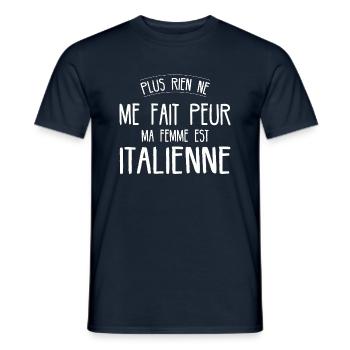 cadeau pour son mari homme italien italie - T-shirt homme - marine - Devant - AI Model Male 178 light (178cm)