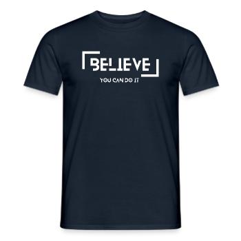 Croyez - Vous pouvez le faire! - T-shirt homme - marine - Devant - AI Model Male 178 light (178cm)