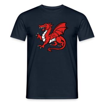 Welsh Red Dragon - Men's T-Shirt - navy - Front - AI Model Male 178 light (178cm)