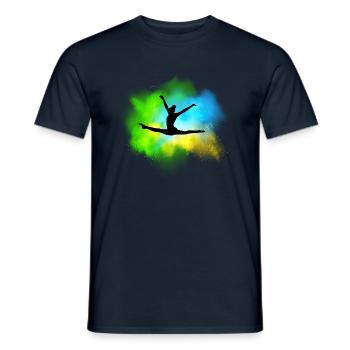 Gymnastique colorée Motif de gymnastique pour le gymnaste - T-shirt homme - marine - Devant - AI Model Male 178 light (178cm)