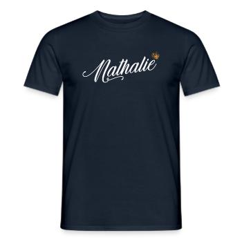 Nathalie Nom personnalisé pour les femmes Enfants Bambins - - T-shirt homme - marine - Devant - AI Model Male 178 light (178cm)