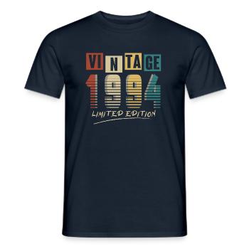 1994 Vintage 1994 né en 1994 anniversaire. Année 2 - T-shirt homme - marine - Devant - AI Model Male 178 light (178cm)