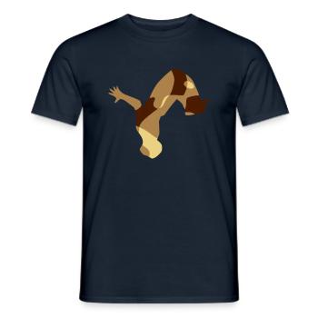 BACKFLIP / FREERUNNING - CAMO / CAMOUFLAGE - Men's T-Shirt - navy - Front - AI Model Male 178 light (178cm)