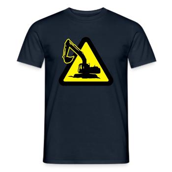 bauarbeiten_mit_bagger_2c - Männer T-Shirt - Navy - Vorne - AI Model Male 178 light (178cm)