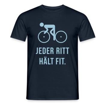 Jeder Ritt Hält Fit. (Fahrrad Fahren) - Männer T-Shirt - Navy - Vorne - AI Model Male 178 light (178cm)
