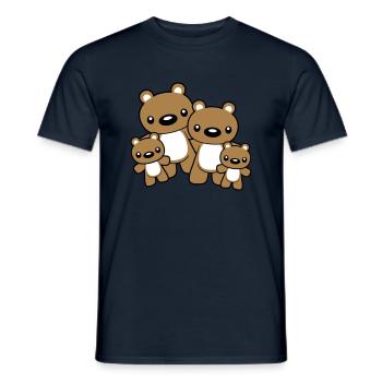 Bears family with 2 small children - Men's T-Shirt - navy - Front - AI Model Male 178 light (178cm)